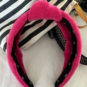 Lele Sadoughi Pink Corduroy Headband